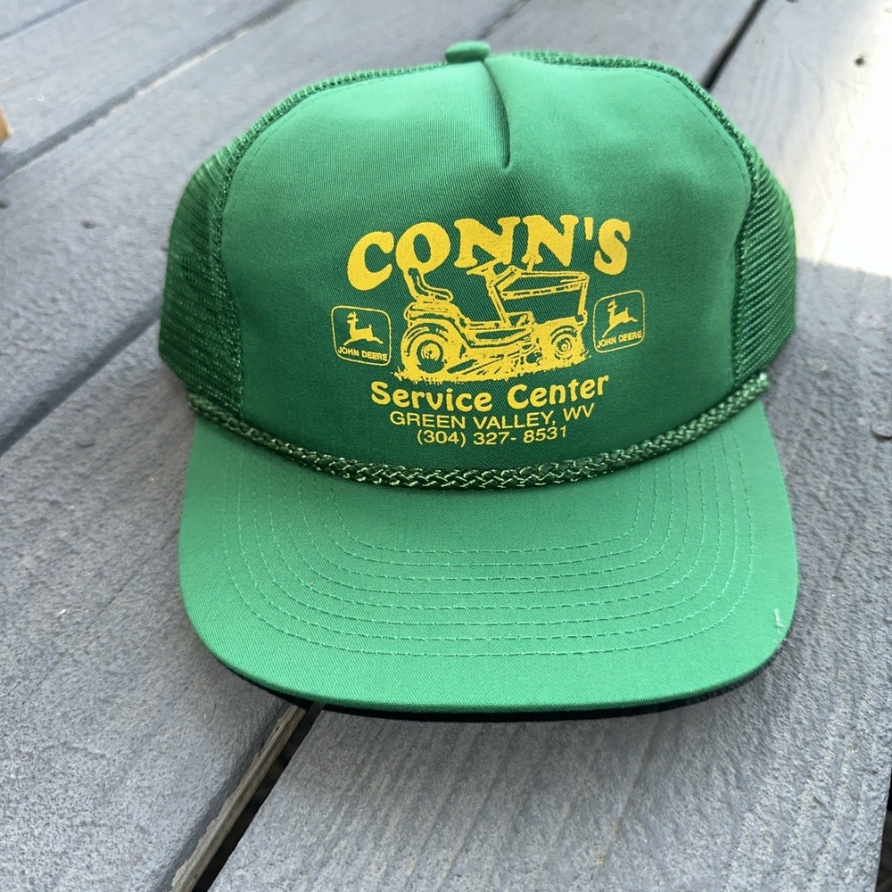 John Deere Vintage Trucker SnapBack Hat Conns Service Center Green Valley, WV